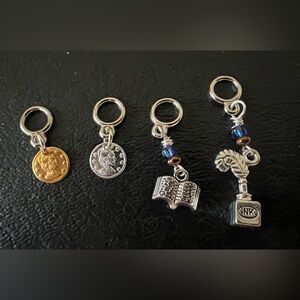 Ravenclaw Knitting Stitch Markers Silver and Gold Bronze Charm Set Harry Potter
